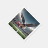 Adler auf Bald mit Fußball und Flagge Serviette (Ecke)