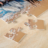 Adler auf Baum während des Schneefalls im Winter Puzzle (Seite)