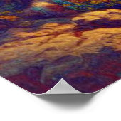 Adler auf dem Felsen mit seinen Babys Poster (Ecke)