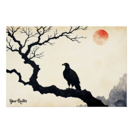 Adler auf kahllem Baum Poster