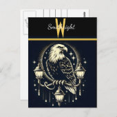 Adler auf Straßenlaternen Postkarte (Vorne/Hinten)