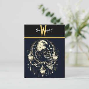 Adler auf Straßenlaternen Postkarte