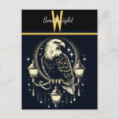 Adler auf Straßenlaternen Postkarte (Vorderseite)