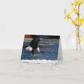 Adler aus Bald auf Eisgruß Karte (Gelbe Blume)