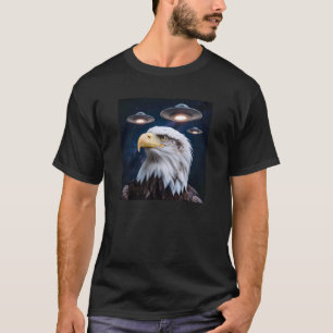Adler Außerirdische UFOs Seltsames Amerika Lustige T-Shirt