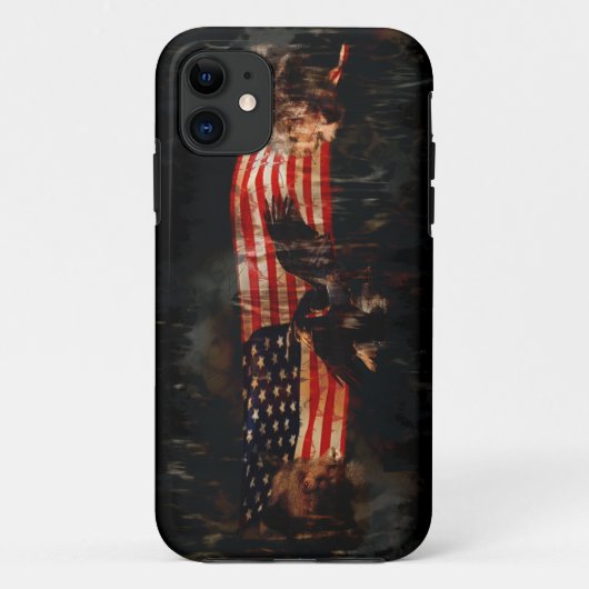 Adler, Bär, Wolf, amerikanische Flagge US Patrioti Case-Mate iPhone Hülle (Rückseite)