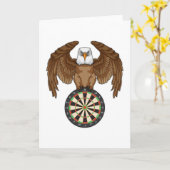 Adler bei Darts mit Dartboard Karte (Gelbe Blume)