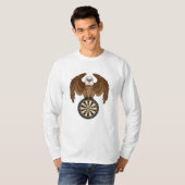 Adler bei Darts mit Dartboard T-Shirt (Vorne ganz)