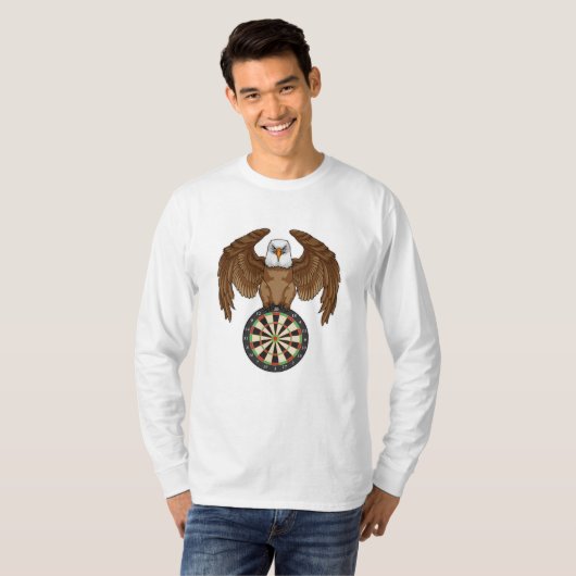 Adler bei Darts mit Dartboard T-Shirt (Vorne ganz)