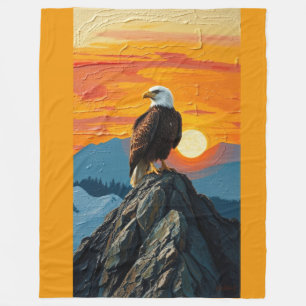 Adler bei Sonnenuntergang Fleecedecke