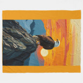 Adler bei Sonnenuntergang Fleecedecke (Vorderseite (Horizontal))
