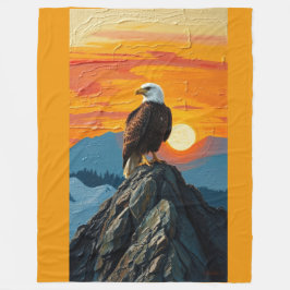Adler bei Sonnenuntergang Fleecedecke