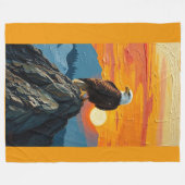 Adler bei Sonnenuntergang Fleecedecke (Vorderseite (Horizontal))