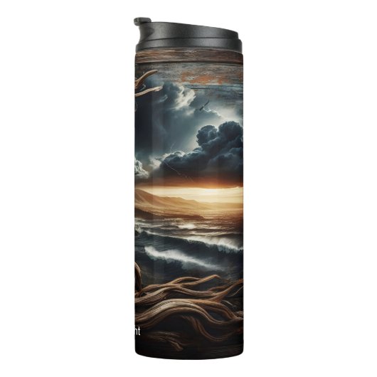 Adler bei Sonnenuntergang über der Küste Thermosbecher (Nach rechts gedreht)