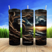 Adler bei Sonnenuntergang über der Küste Thermosbecher