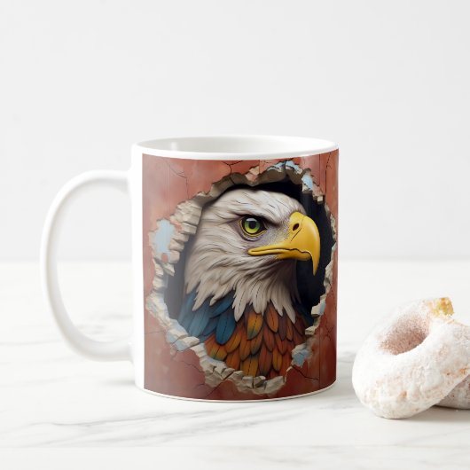 Adler bricht aus der WM, Tasse (Mit Donut)