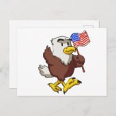 Adler, der am 4. Juli die Flagge führt | Farbe wäh Postkarte (Vorne/Hinten)
