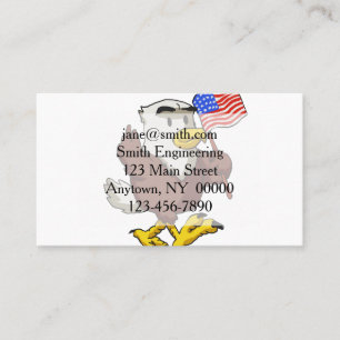 Adler, der am 4. Juli die Flagge führt  Rückenfa Visitenkarte