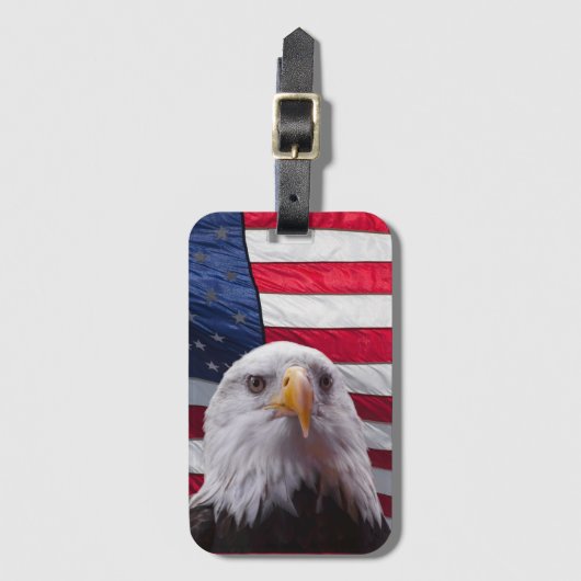 Adler der Amerikanischen Bald und die amerikanisch Gepäckanhänger (Vorderseite Vertikal)