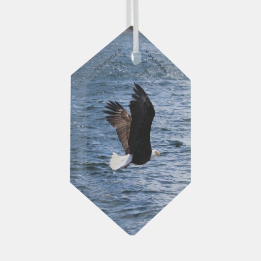 Adler, der über das Wappen fliegt Ornament Aus Glas (Vorderseite Rechts)