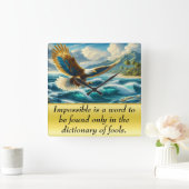 Adler, der über den Ozean fliegt Quadratische Wanduhr (Zuhause)