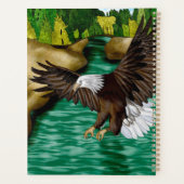 Adler, der über Fluss und Gebirge fliegt Personali Planer (Rückseite)