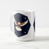 Adler, der vor sternidem Hintergrund fliegt Kaffeetasse (Vorderseite Links)
