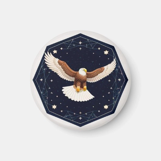 Adler, der vor sternidem Hintergrund fliegt Magnet (Vorne)