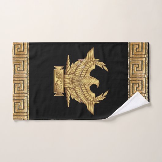Adler des Römischen Reiches SPQR Motto Golden Badhandtuch Set (Handtuch)