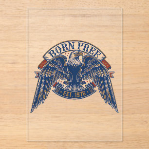 Adler-Emblem mit Born Free-Banner, majestätischer  Acryleinladungen