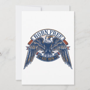 Adler-Emblem mit Born Free-Banner, majestätischer Einladung