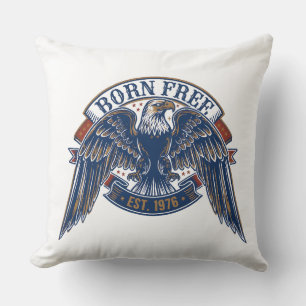 Adler-Emblem mit Born Free-Banner, majestätischer  Kissen