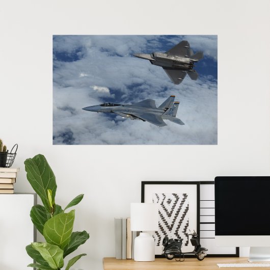 Adler F-22 Raptor und F-15 Poster (Heimbüro)