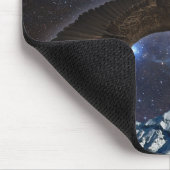 Adler fliegt im Weltraum, Moon Fantasy Mousepad (Ecke)