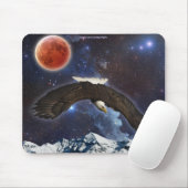 Adler fliegt im Weltraum, Moon Fantasy Mousepad (Mit Mouse)