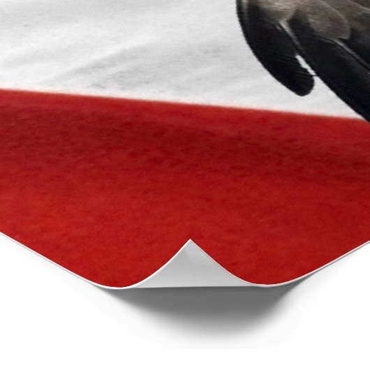 Adler fliegt über amerikanische Flagge Poster (Ecke)