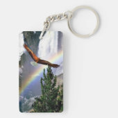 Adler fliegt über den Regenbogen - 2 Seitliche Sch Schlüsselanhänger (Rückseite)