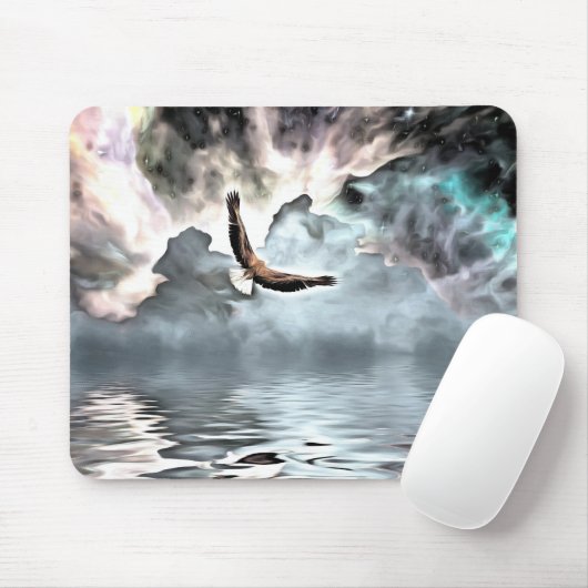 Adler fliegt über der Wasseroberfläche Mousepad (Mit Mouse)