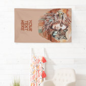 Adler - Frau - Wolf - Aquarellkunst 1 - Fanspass Banner (Insitu)