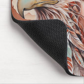 Adler - Frau - Wolf - Aquarellkunst 1 - Fanspass Mousepad (Ecke)
