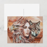 Adler - Frau - Wolf - Aquarellkunst 1 - Fanspass