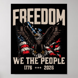Adler Freiheit 1776 2026 Vintage amerikanische Fla Poster