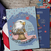 Adler & Freiheitsglocke US 250. Jahrestag Blau