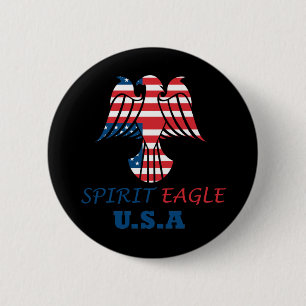 Adler Geist USA-Flagge Button
