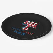 Adler Geist USA-Flagge Pappteller (Schrägansicht)