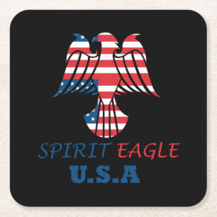 Adler Geist USA-Flagge Rechteckiger Pappuntersetzer