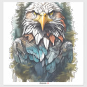 Adler Head in Forest Aufkleber (Blatt)