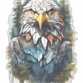 Adler Head in Forest Aufkleber (Vorderseite)
