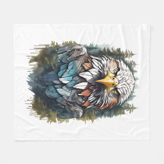 Adler Head in Forest Fleecedecke (Vorderseite (Horizontal))