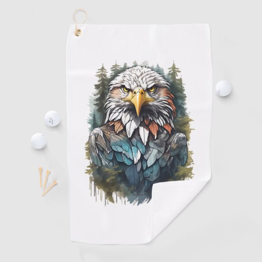 Adler Head in Forest Golfhandtuch (Insitu)